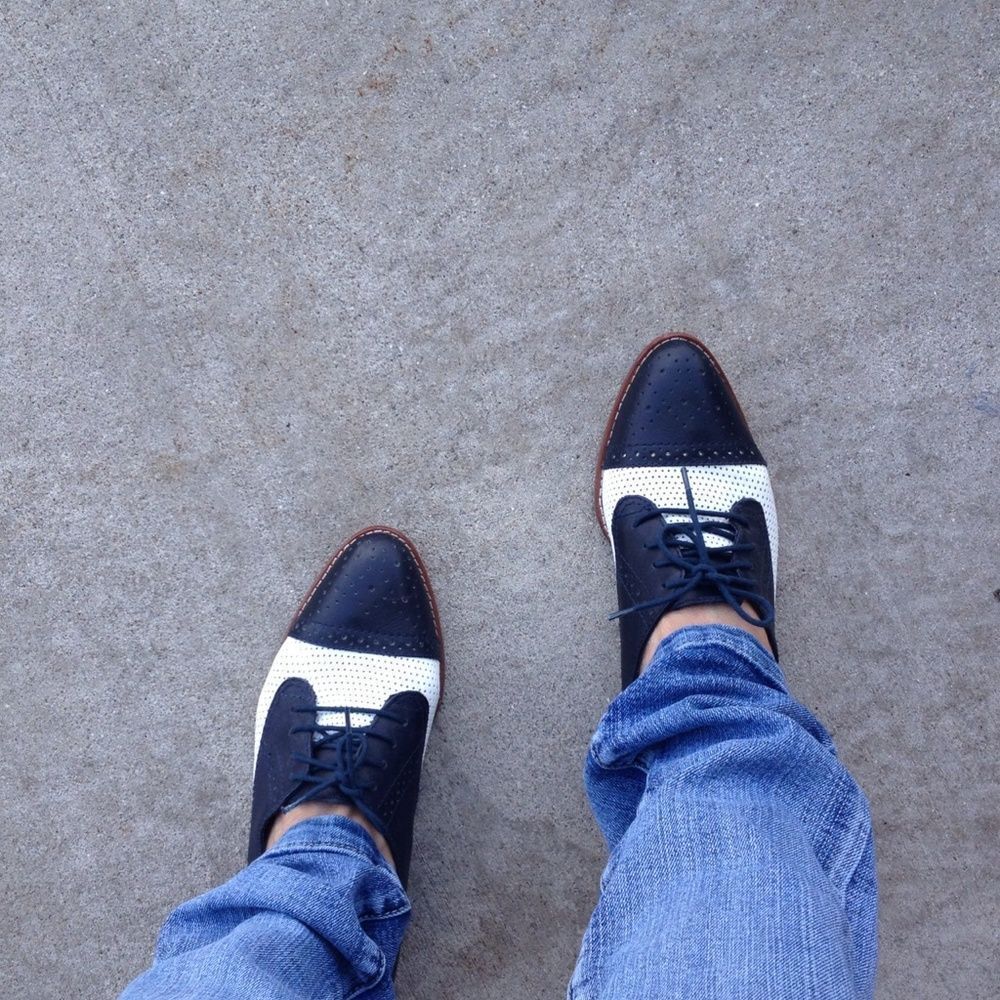 Navy blue & white spectator shoes.Worn twice.